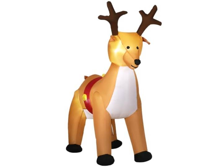 HOMCOM 180 cm Aufblasbares Weihnachts-Rentier mit LED-Lichtern