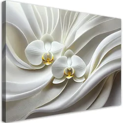 LEINWANDBILD Weiße Orchidee 3D Abstraktion 120x80cm