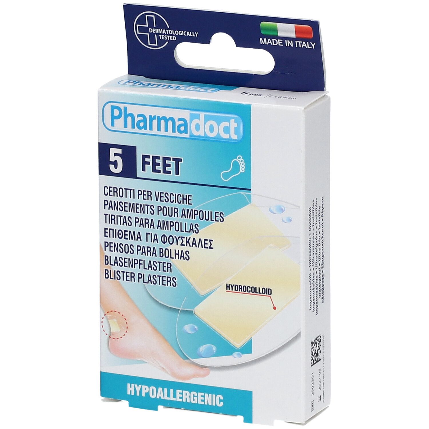 Blasenpflaster hydrocolloid 3,8x7 cm 5 St Pflaster