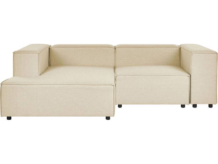 BELIANI Ecksofa Beige Leinen L-förmig 2-Sitzer Modulsofa Rechtsseitig Wohnzimmermöbel Modern Wohnzimmer Salon Wohnecke Sitzecke