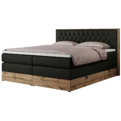 Boxspringbett mit Bettkasten  ¦ schwarz ¦ Maße (cm): B: 208 H: 115