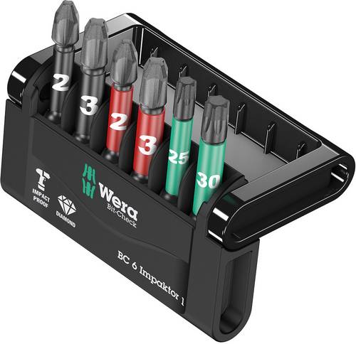 Wera Mini-Check Impaktor 4 05057695001 Bit-Set 6teilig Kreuzschlitz Phillips, Kreuzschlitz Pozidriv, Innen-TORX