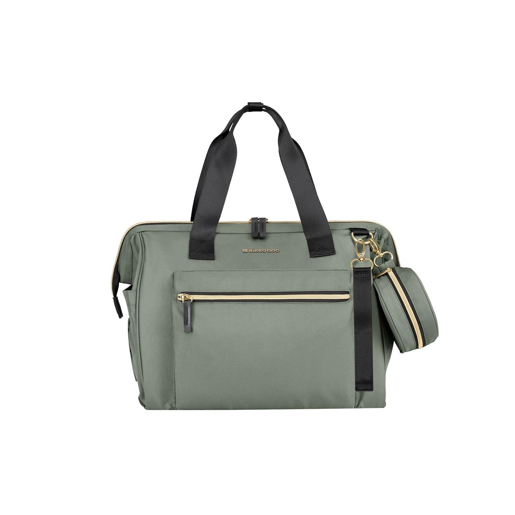 Kikkaboo Wickeltasche Maxi mit Wickelunterlage, kleine Tasche, Reißverschluss hellgrün