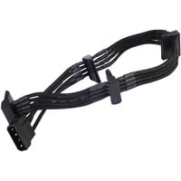 SST-PP07-BTSB, 1x 4-Pin-5,25" > 4x 15-Pin-SATA, Adapter schwarz, 30cm