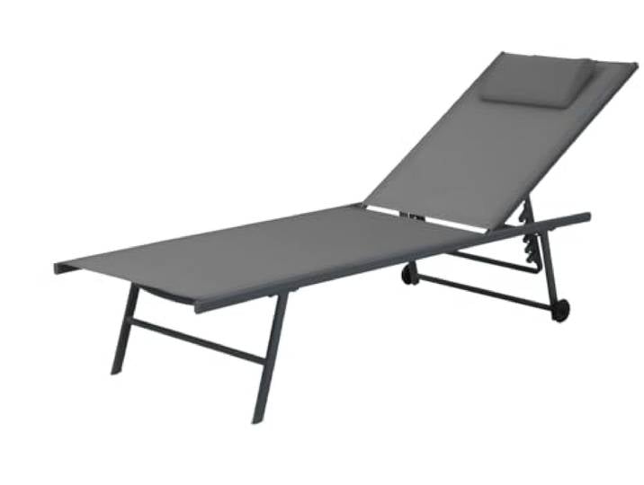 FORNOR 16256 5-POSITIONEN-Stuhl DUNKELGRAU 185 x 55