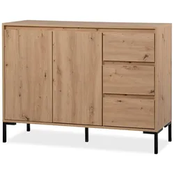 KOMMODE Eiche Artisan 120 cm, Sideboard modern mit viel Stauraum