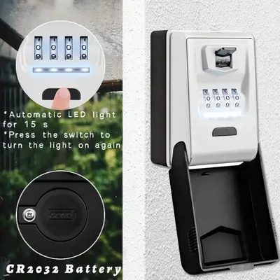 Smart Lighting Key Box LED mit Licht Nachtsicht wasserdicht hängen 4-stelligen Code Schlüssel box Mini Outdoor Sicherheits schlüssel Speicher