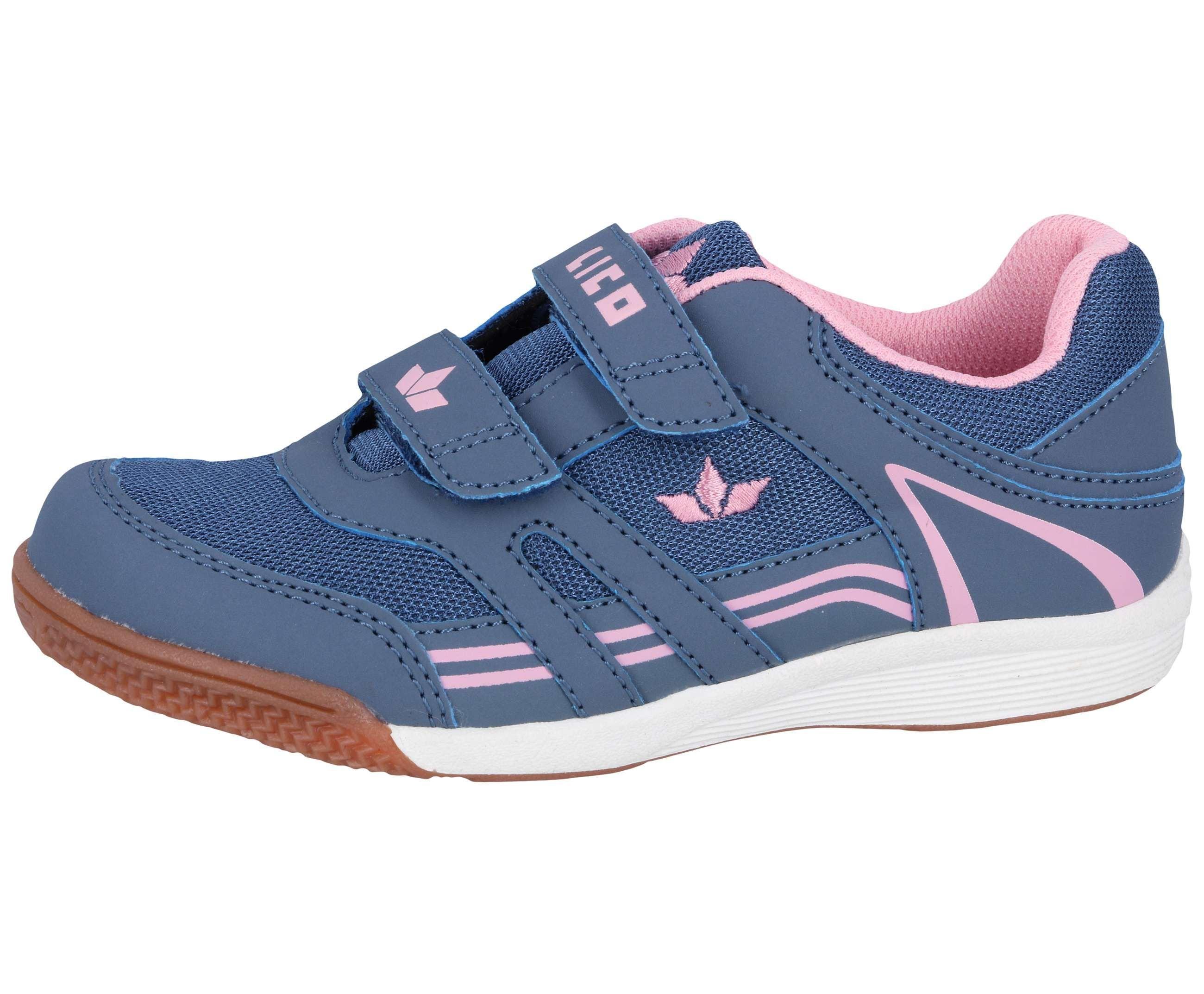 Hallenschuh LICO "Sportschuh Active Indoor V", Mädchen, Gr. 28, grau, Synthetik, Schuhe Hallenschuh