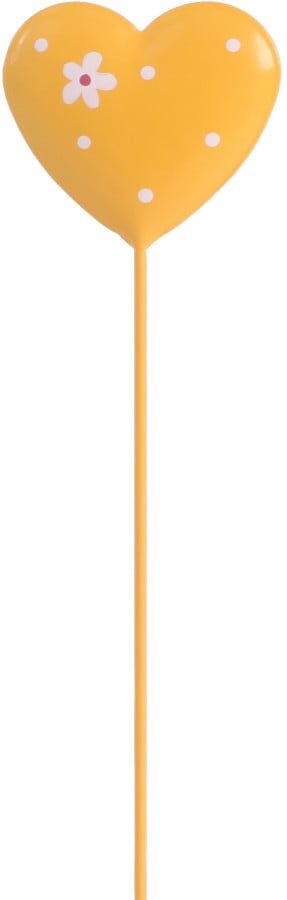 TrendLine Gartenstecker Herz Frühling Metall Ø 8 x 35 cm gelb/orange