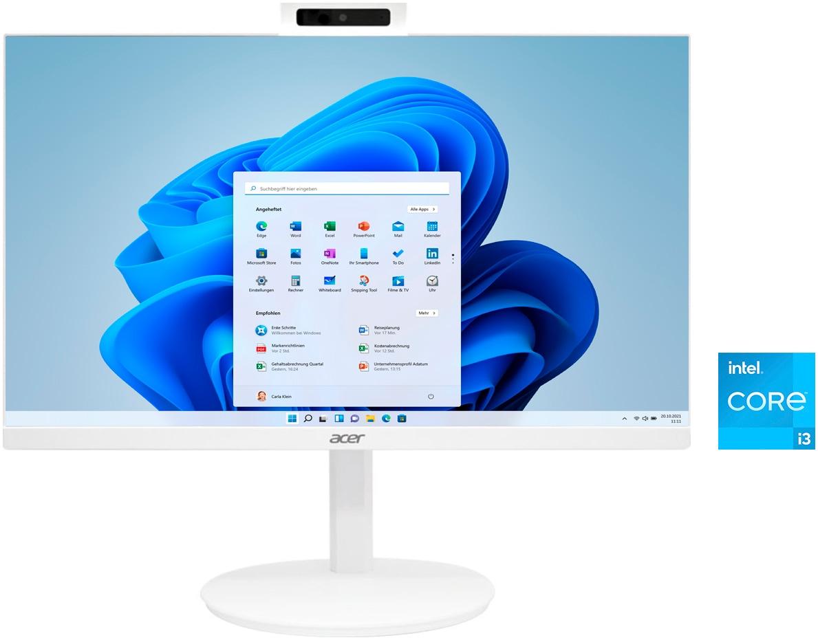 ACER All-in-One PC "Aspire C24-1", weiß, Microsoft Windows 11 Home (64 Bit), 8 GB RAM 256 GB SSD, Desktop-PCs