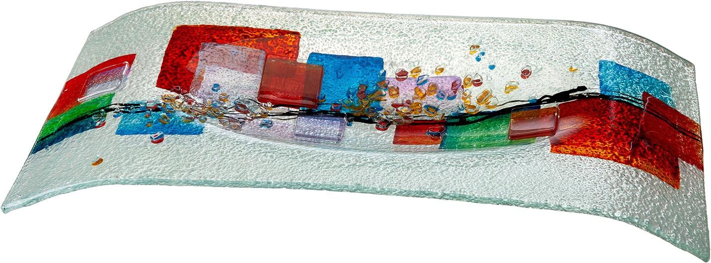 Schale GILDE "Deko-Schale Willou", weiß, B:57cm H:5cm T:27cm, Glas, Schüsseln, Schale