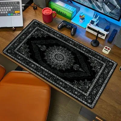 Neue schwarze Perserteppich Mysterious Retro Mauspad Pc Gamer Mousepad Gummi Mauspad Gaming Tastatur Pads Büro Schreibtisch Matte