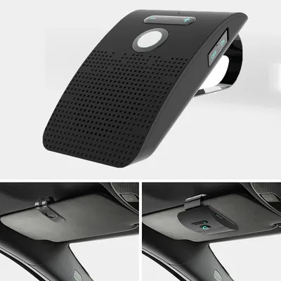 Bluetooth 5.0 Freisprecheinrichtung Car Kit Hifi-Lautsprecher 2W kabelloser Audioempfänger MP3-Musik-Player Noise Cancelling Sonnenblende Clip