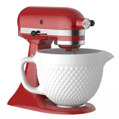 Gvode Keramikmischeraufsatz, passend für 4,5 5Q-Modelle mit neigbarem Kopf, 5Qt Keramikschüssel für Kitchenaid-Mixer, mikrowellengeeignet, spülmaschinenfest