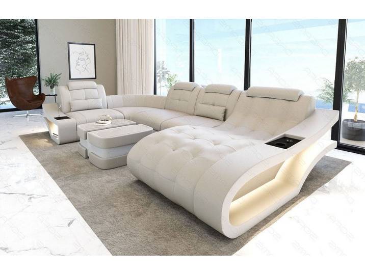 Leder Wohnlandschaft Elegante U-Form