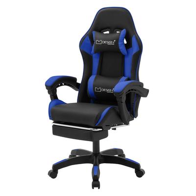 ML-Design Gaming Stuhl verstellbar, Schwarz-Blau, aus Kunstleder, Ergonomischer Bürostuhl, Drehstuhl Racing Gamer Stuhl Schreibtischstuhl Drehsessel