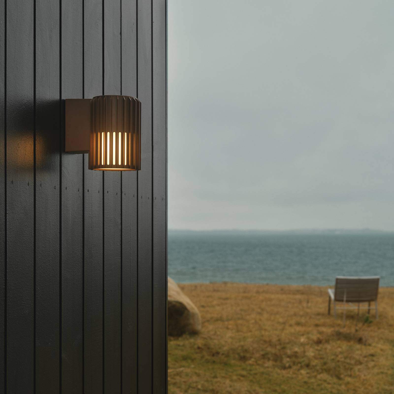 Nordlux Außenwandleuchte Aludra, dimmbar, braun / rost, Aluminium, Wandleuchte außen