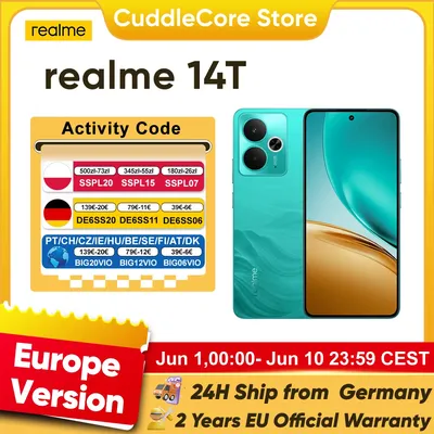 realme 14T 5G Smartphone EU-Version 6,67“ AMOLED 120Hz Display MediaTek Dimensity 6300 6000mAh Akku 45W schnelles Laden