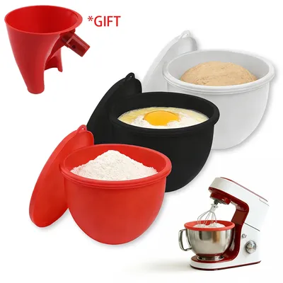 Silikon-Mixerschüssel-Einlagen für KitchenAid Tilt-Head 4,5-5 Qt Standmixer Zubehör Hitzebeständiger Lebensmittelechter Einsatz mit Deckel