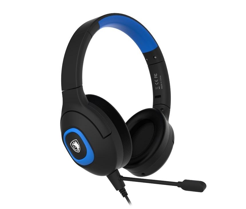 SADES Gaming-Headset "Shaman SA-724 Gaming Headset, schwarz/blau, USB, kabelgebunden", blau, B:17,7cm H:15,9cm T:7,8cm, Kopfhörer, Stereo, Over Ear, PC, PST, XBox, Nintendo Switch, VR, Phone