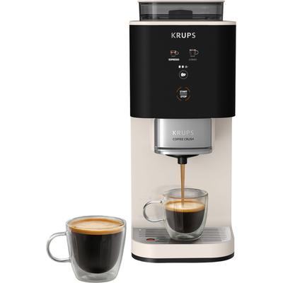 KRUPS Kaffeevollautomat "SA4001 Coffee Crush – für Espresso & Lungo", elfenbein, B:15cm H:36cm T:29,5cm, Kaffeevollautomaten, frisch gemahlene Bohnen oder vor-gemahlen, einfache Reinigung, Kaffeevollautomat