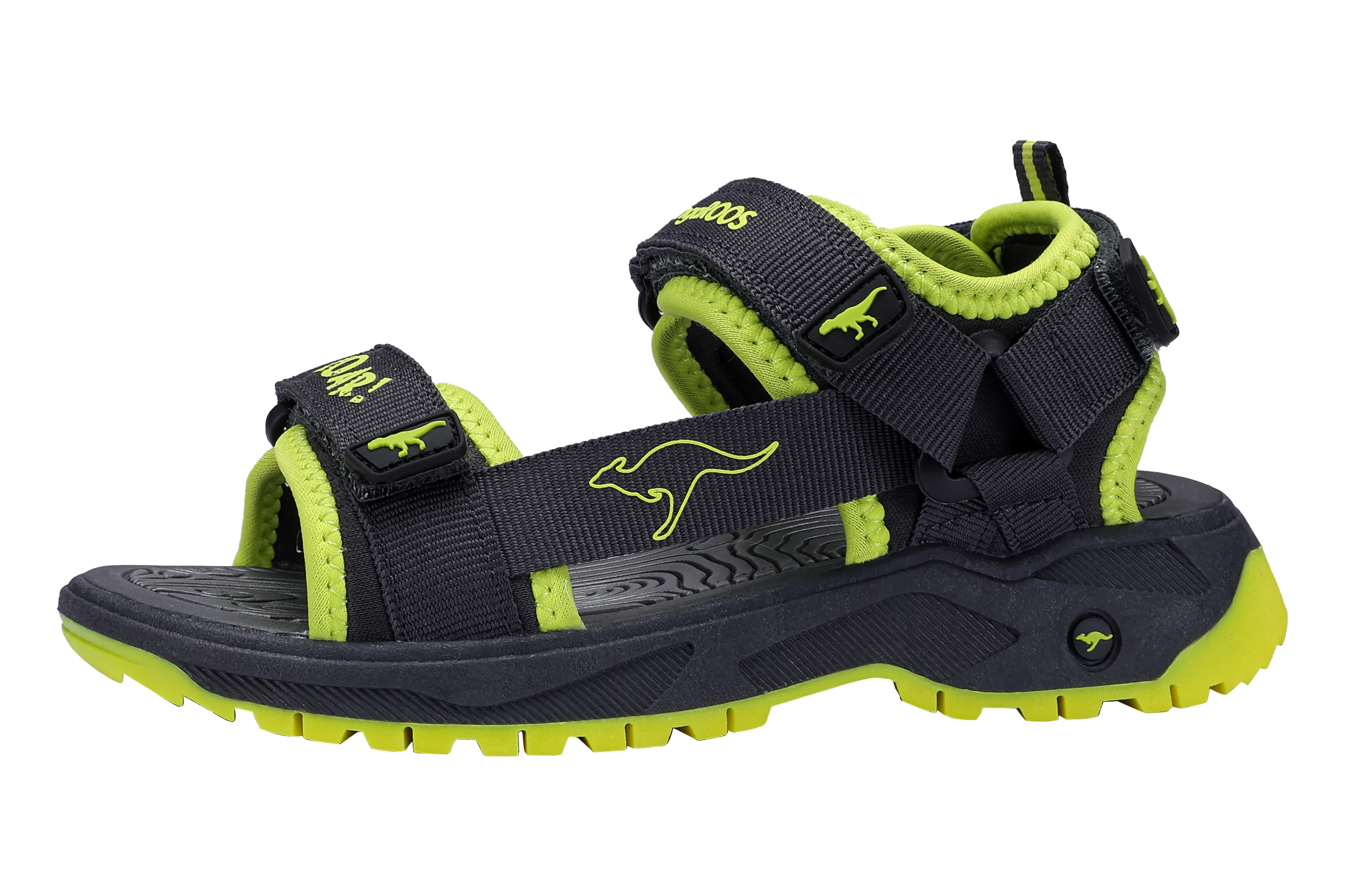 Sandale KANGAROOS "K-AS JAMIE", Mädchen, Gr. 35, raven, dino, Mesh, Synthetik, Schuhe Sandale