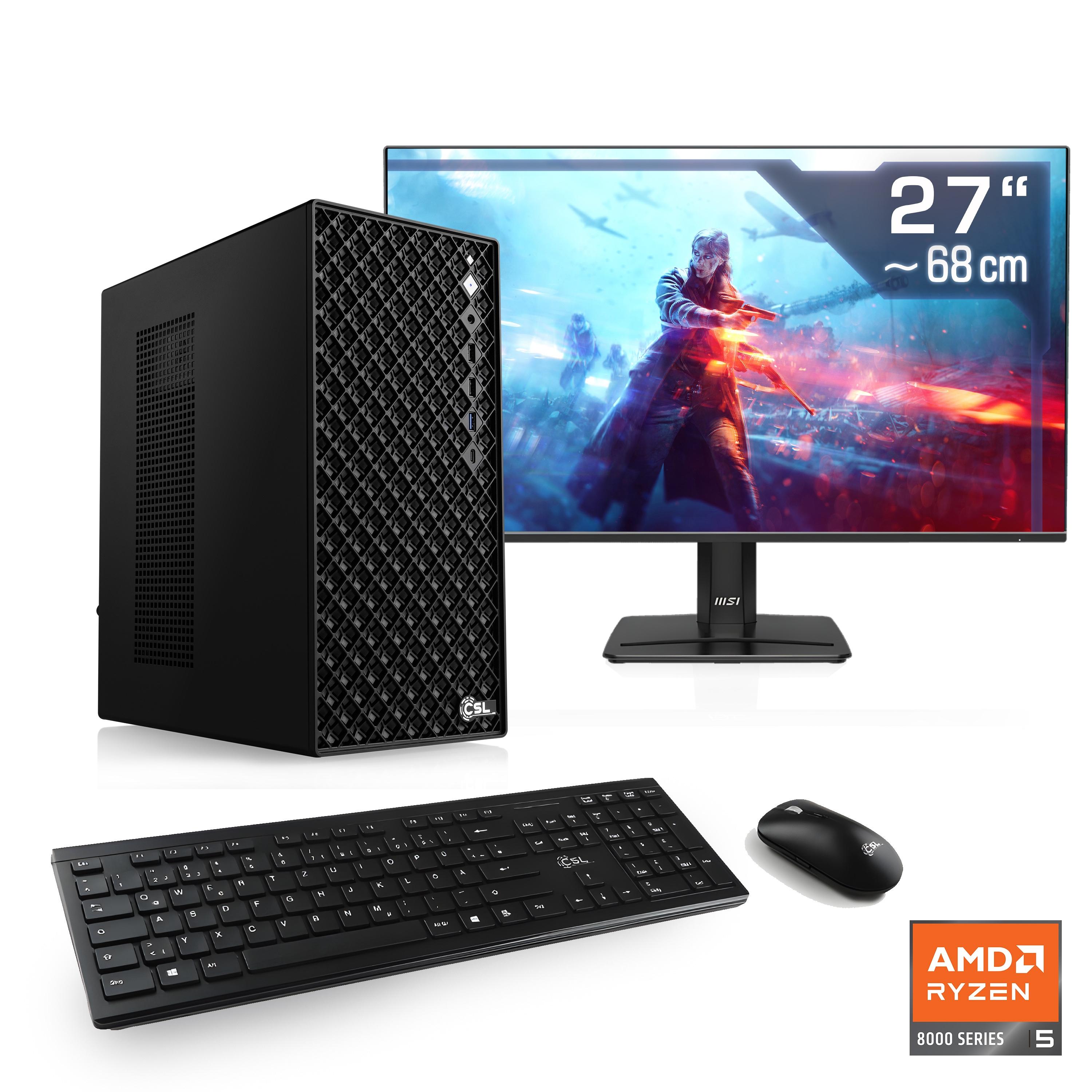 CSL PC-Komplettsystem "Mystic V24161", Energieeffizienz: E (A-G), schwarz, Microsoft Windows 11 Home (64 Bit), 32 GB RAM 1.000 GB SSD, Computer_Komplettsysteme