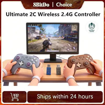 8BitDo Neuer Ultimate 2C Wireless 2.4G Gaming Controller mit Hall-Effekt-Joystick für PC Steam Deck Raspberry Pi Android
