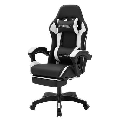 ML-Design Gaming Stuhl verstellbar, Schwarz-Weiß, aus Kunstleder, Ergonomischer Bürostuhl, Drehstuhl Racing Gamer Stuhl Schreibtischstuhl Drehsessel