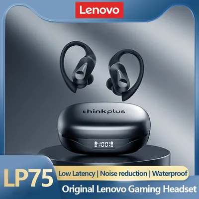 Neue Lenovo LP75 OWS Drahtlose Bluetooth Kopfhörer Gaming Noise Cancelling Kopfhörer LED Power Display Wasserdichte Sport Headset