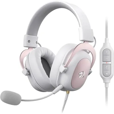 Redragon H510 Zeus White Wired Gaming Headset – 7.1 Surround Sound Memory Foam Ohrpolster 53 mm Treiber
