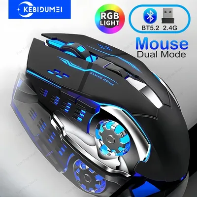 RGB Dual-Mode Bluetooth 5,2 Maus 2,4G Drahtlose Maus Gaming Maus Wiederaufladbare Stille Maus 3600 DPI Maus Mäuse für Laptop