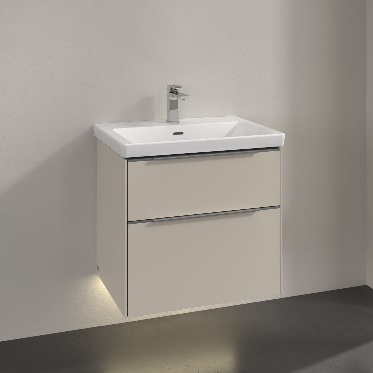 Villeroy & Boch Subway 3.0 Waschtischunterschrank 62,2 cm, 2 Auszüge, mit LED-Beleuchtung