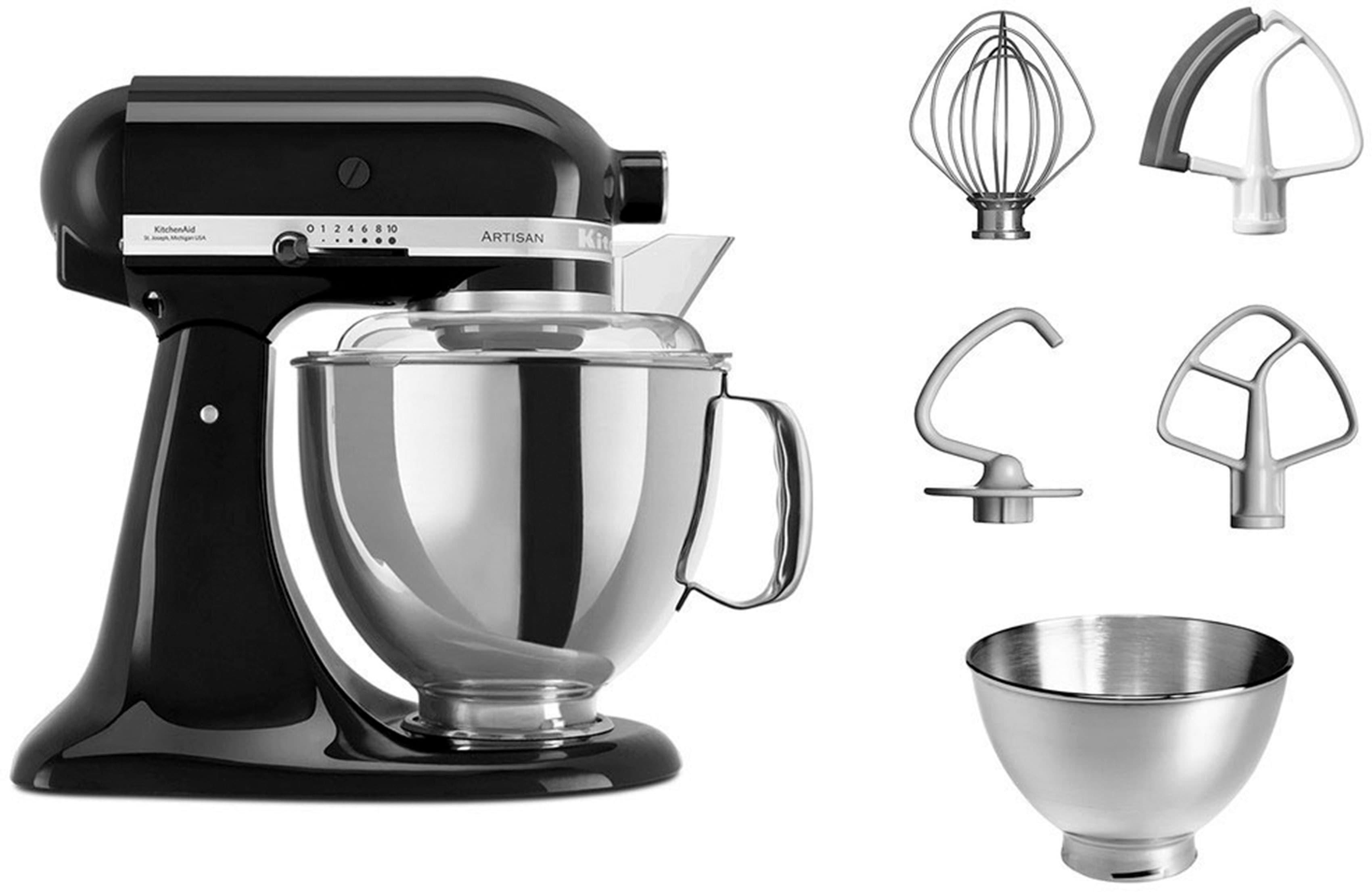 KITCHENAID Küchenmaschine "5KSM175PSEOB ONYX BLACK", schwarz, B:24cm H:36cm T:37cm, Küchenmaschinen, mit Zubehör im Wert von ca. 112,-€ UVP, Küchenmaschine