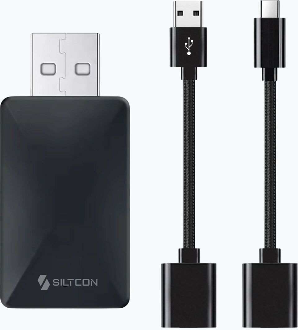 Siltcon 2-in-1 Wireless CarPlay und Android Auto Dongle USB-A/C Modell 0131