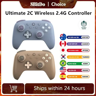 8BitDo Neuer Ultimate 2C Wireless 2.4G Gaming Controller mit Hall-Effekt-Joystick für PC Steam Deck Raspberry Pi Android