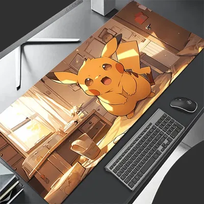 Cartoon PU Leder Büro Hochwertiges Praktisches Mauspad Gaming Mauspad PC Pikachu Gamer Tastatur Pokemon Desktop Mauspad