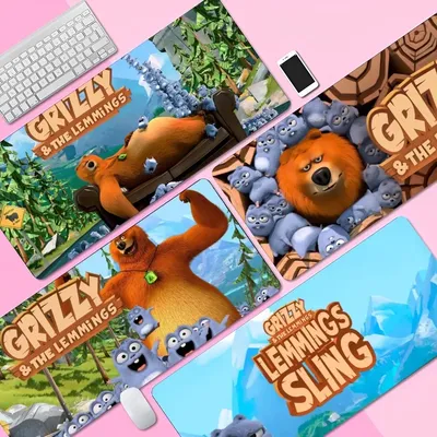 Grizzy And The Lemmings In Stocked Laptop Gaming Mäuse Mousepad Größe für große Edge Locking Game Keyboard Pad