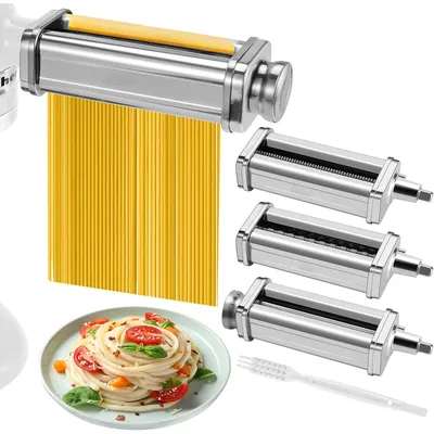 Nudelaufsatz für Kitchenaid Standmixer, Coffee-Nudelmaschine mit Nudelwalze und Schneiderset für Teigblätter,