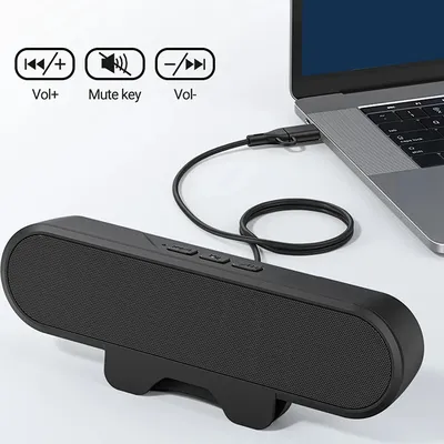 Mini-Soundbar-Lautsprecher mit Clip, tragbar, USB-Kabelgebunden, für Computer, TV, PC, Laptop, Desktop, Subwoofer, Soundbox, Musikbox, Caixa De Som, Bocina, Coluna