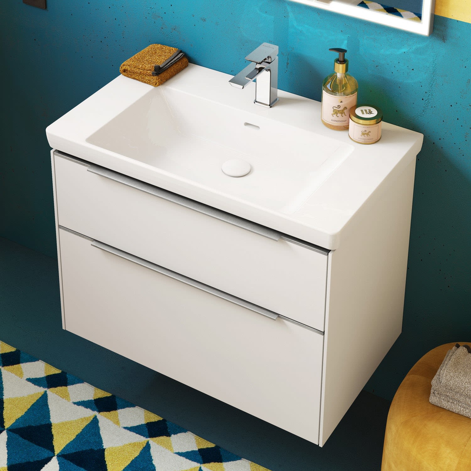 Villeroy & Boch Subway 3.0 Waschtischunterschrank 77,2 cm, 2 Auszüge, mit LED-Beleuchtung