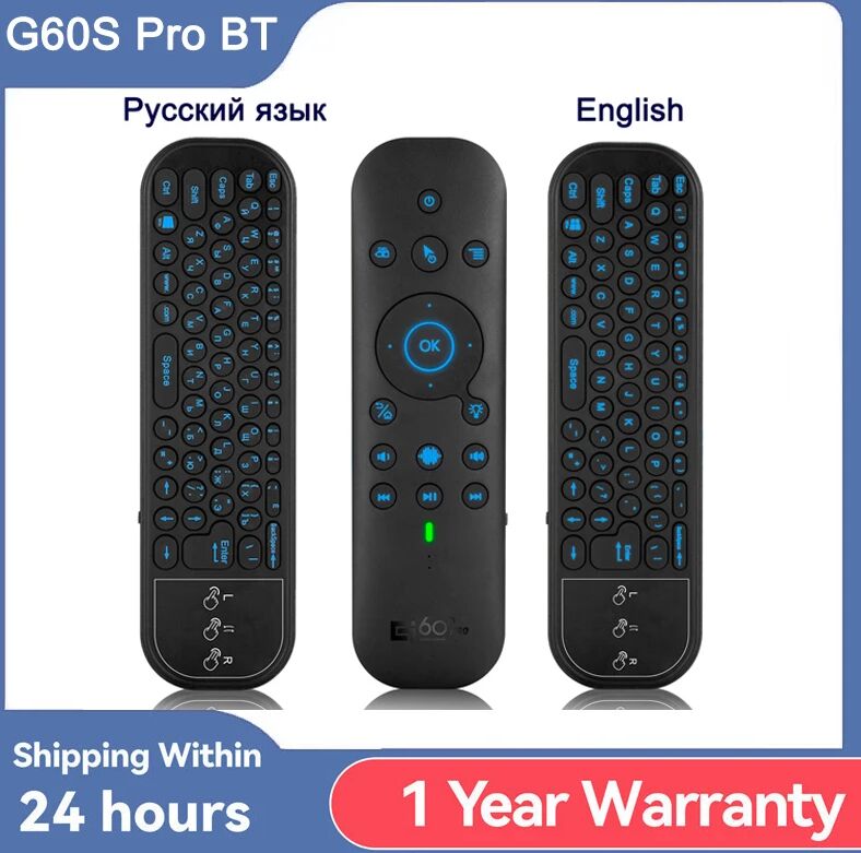 SkyBeats Neue G60S Pro BT Drahtlose Sprachfernbedienung 2,4G BT5.0 Dual Mode Air Mouse IR Lernen mit hintergrundbeleuchtetem Licht für Android TV Box