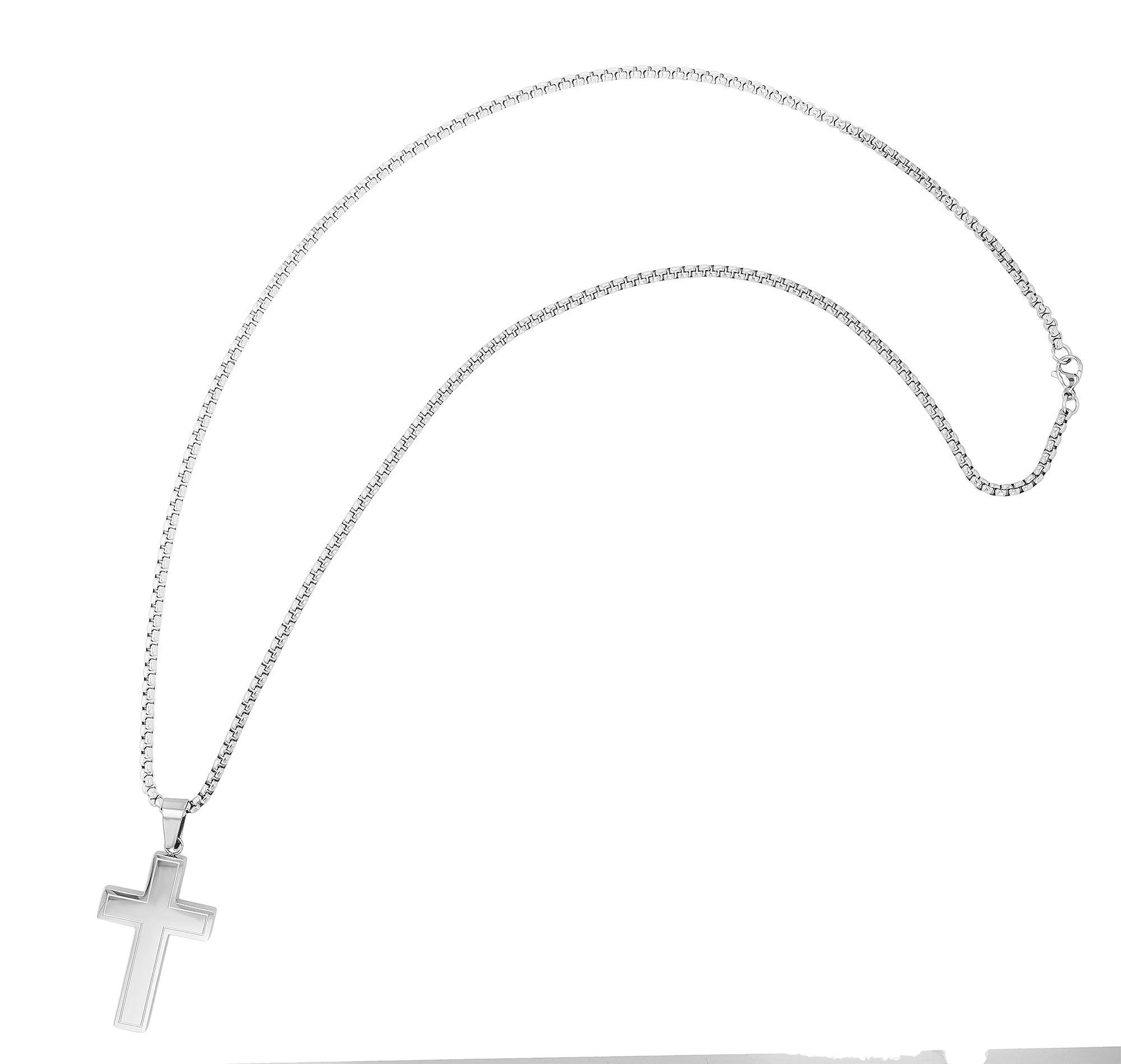 Kette ohne Anhänger ADELIA´S "Herren Halskette mit Anhänger – Kreuz aus Edelstahl", silber, Halsketten, Herren, 61cm, Edelstahl, Perfekt zum Verschenken an besondere Menschen
