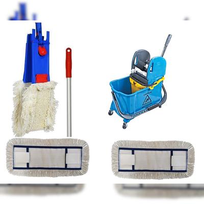 CleanSV MopSet 50 cm 3 teilig, Wischset Putzset: Mophalter Mikrofasermop Wischmop und Teleskopstiehl