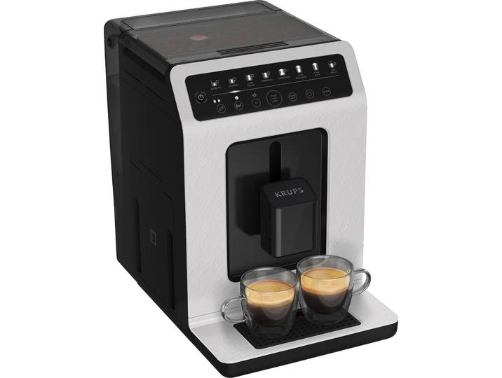 KRUPS Kaffeevollautomat EA897A Evidence ECOdesign , schwarz-weiß (schwarz, weiß in schiefer, optik), B:24cm H:36cm T:37cm, Kaffeevollautomaten, Touch-Steuerung, Kaffeevollautomat