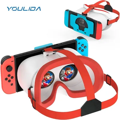 Für Nintendo Switch OLED VR Headset 3D Brille Virtual Reality Filme NS VR Immersive Gaming Experience Stirnband Einstellbare Linse