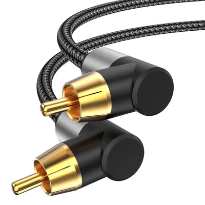 Duales 90-Grad-Subwoofer-Kabel, RCA auf RCA-Audiokabel, Koaxialkabel, SPDlF, digitales RCA-Kabel für Lautsprecher, DVD, TV auf Soundbar