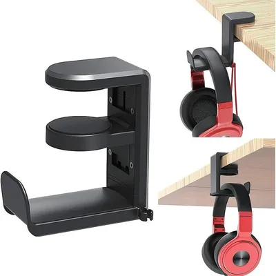 1/2 Stück 360° ° Rotierender Kopfhörerständer Desktop-Headset-Halter PC Gaming Headset Schreibtisch Aufhänger Haken für die Aufbewahrung von Kopfhörer-Controllern