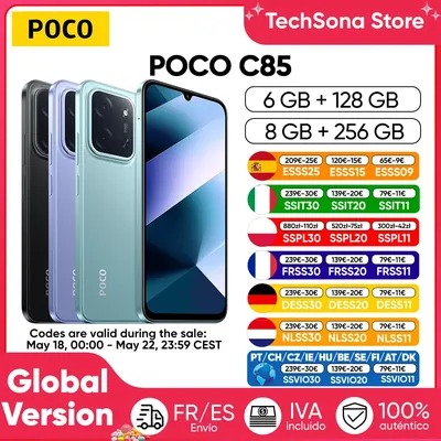 POCO C85 Global Version Smartphone MediaTek Helio G81-Ultra Prozessor 6,9 Zoll Dot-Drop-Display 33W schnelles Laden 6000mAh IP64 NFC