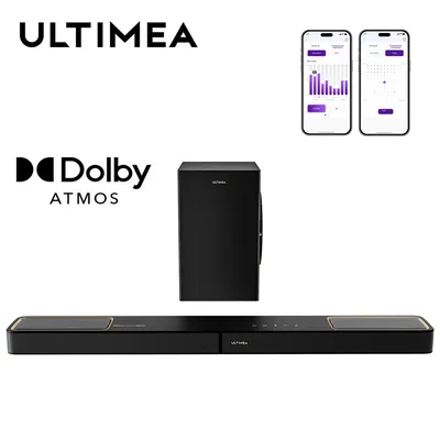 ULTIMEA Skywave F30 Boom Soundbar 3.1.2 360 W Dolby Atmos Soundbar, mit 6,5'' kabelgebundenem Subwoofer, Heimkino für TV, APP-Steuerung